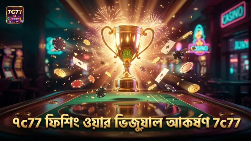 ৭c77 এর ফিশিং ওয়ার গেমের প্রাণবন্ত ভিজ্যুয়াল ডিজাইন।